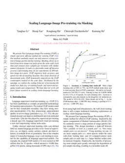 Scaling Language-Image Pre-training via Masking