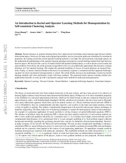 An Introduction to Kernel and Operator Learning Methods for
  Homogenization by Self-consistent Clustering Analysis