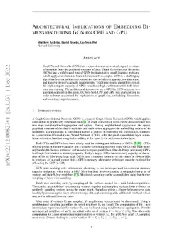 Architectural Implications of Embedding Dimension during GCN on CPU and
  GPU