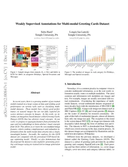 Weakly Supervised Annotations for Multi-modal Greeting Cards Dataset