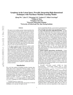Symphony in the Latent Space: Provably Integrating High-dimensional
  Techniques with Non-linear Machine Learning Models