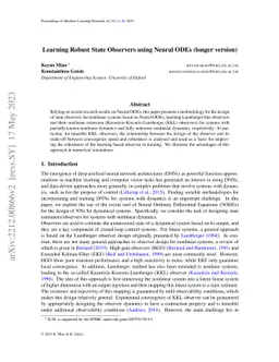 Learning Robust State Observers using Neural ODEs (longer version)