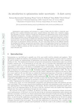 An introduction to optimization under uncertainty -- A short survey