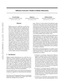 Diffusion Generative Models in Infinite Dimensions