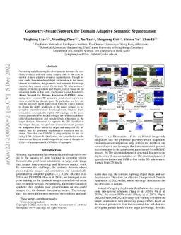 Geometry-Aware Network for Domain Adaptive Semantic Segmentation
