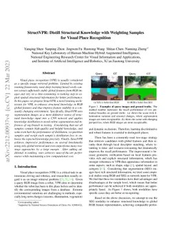 StructVPR: Distill Structural Knowledge with Weighting Samples for
  Visual Place Recognition