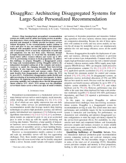 DisaggRec: Architecting Disaggregated Systems for Large-Scale
  Personalized Recommendation