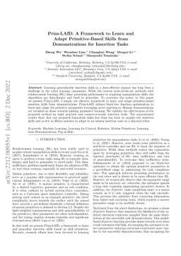 Prim-LAfD: A Framework to Learn and Adapt Primitive-Based Skills from
  Demonstrations for Insertion Tasks