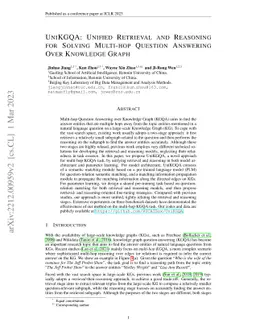 UniKGQA: Unified Retrieval and Reasoning for Solving Multi-hop Question
  Answering Over Knowledge Graph