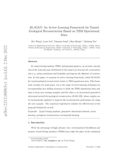 AL-iGAN: An Active Learning Framework for Tunnel Geological
  Reconstruction Based on TBM Operational Data