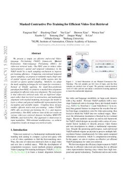 Masked Contrastive Pre-Training for Efficient Video-Text Retrieval