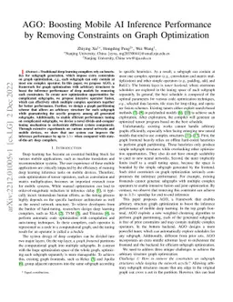AGO: Boosting Mobile AI Inference Performance by Removing Constraints on
  Graph Optimization
