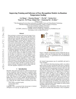 Improving Training and Inference of Face Recognition Models via Random
  Temperature Scaling
