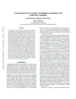 Accelerating Inverse Learning via Intelligent Localization with
  Exploratory Sampling
