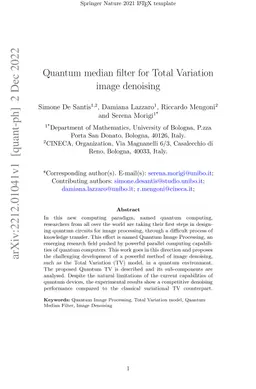 Quantum median filter for Total Variation image denoising