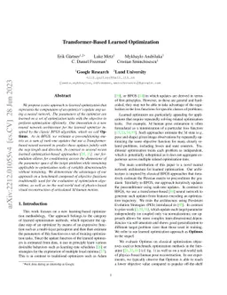 Transformer-Based Learned Optimization