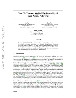 VeriX: Towards Verified Explainability of Deep Neural Networks