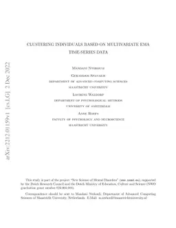 Clustering individuals based on multivariate EMA time-series data
