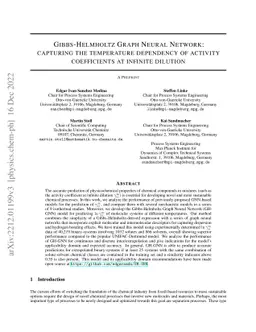 Gibbs-Helmholtz Graph Neural Network: capturing the temperature
  dependency of activity coefficients at infinite dilution