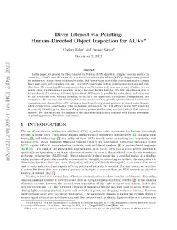 Diver Interest via Pointing: Human-Directed Object Inspection for AUVs