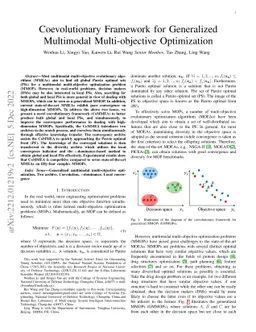 Coevolutionary Framework for Generalized Multimodal Multi-objective
  Optimization