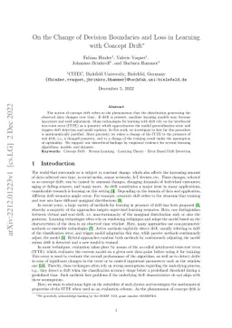 On the Change of Decision Boundaries and Loss in Learning with Concept
  Drift