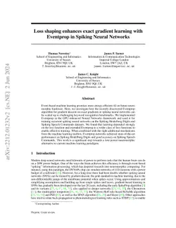 Loss shaping enhances exact gradient learning with Eventprop in spiking neural networks