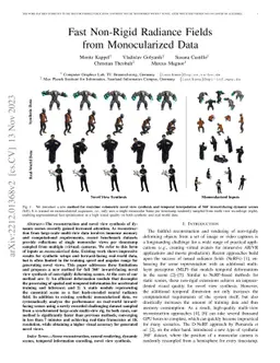 Fast Non-Rigid Radiance Fields from Monocularized Data