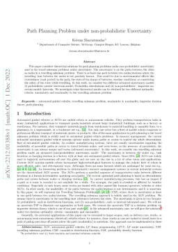Path Planning Problem under non-probabilistic Uncertainty
