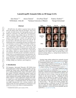 LatentSwap3D: Semantic Edits on 3D Image GANs