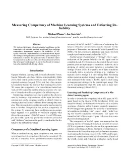 Measuring Competency of Machine Learning Systems and Enforcing
  Reliability