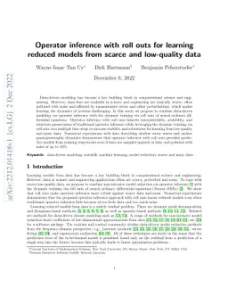 Operator inference with roll outs for learning reduced models from
  scarce and low-quality data