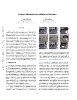 Learning a Pedestrian Social Behavior Dictionary