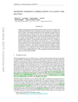 Avoiding spurious correlations via logit correction