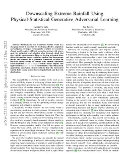 Downscaling Extreme Rainfall Using Physical-Statistical Generative
  Adversarial Learning