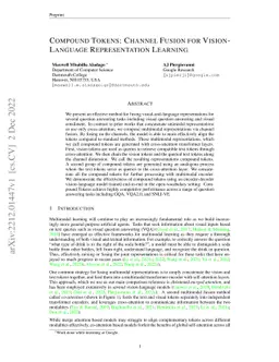 Compound Tokens: Channel Fusion for Vision-Language Representation
  Learning