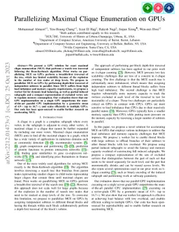 Parallelizing Maximal Clique Enumeration on GPUs