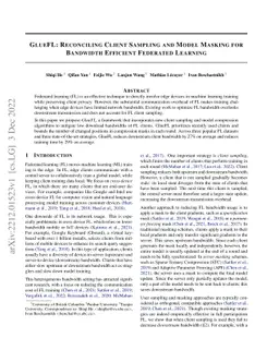 GlueFL: Reconciling Client Sampling and Model Masking for Bandwidth
  Efficient Federated Learning