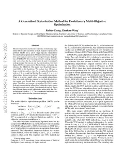 A Generalized Scalarization Method for Evolutionary Multi-Objective
  Optimization