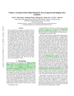 UniSyn: An End-to-End Unified Model for Text-to-Speech and Singing Voice
  Synthesis
