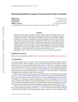 Distributionally Robust Lyapunov Function Search Under Uncertainty