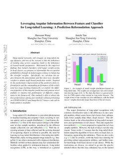 Leveraging Angular Information Between Feature and Classifier for
  Long-tailed Learning: A Prediction Reformulation Approach