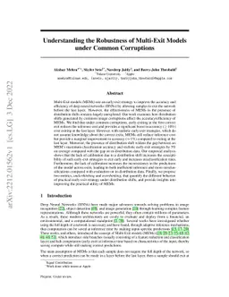 Understanding the Robustness of Multi-Exit Models under Common
  Corruptions