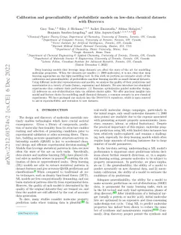 Calibration and generalizability of probabilistic models on low-data
  chemical datasets with DIONYSUS