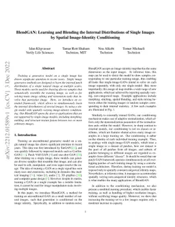 BlendGAN: Learning and Blending the Internal Distributions of Single
  Images by Spatial Image-Identity Conditioning