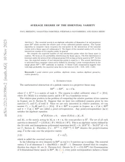 Average degree of the essential variety