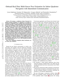 Onboard Real-Time Multi-Sensor Pose Estimation for Indoor Quadrotor
  Navigation with Intermittent Communication