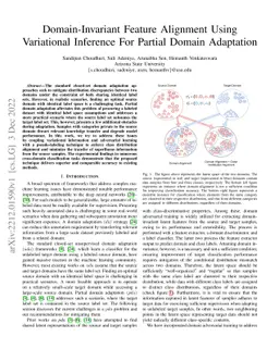 Domain-Invariant Feature Alignment Using Variational Inference For
  Partial Domain Adaptation