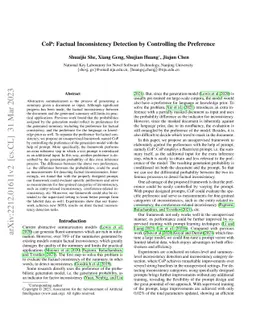 CoP: Factual Inconsistency Detection by Controlling the Preference