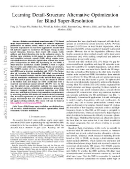 Learning Detail-Structure Alternative Optimization for Blind
  Super-Resolution